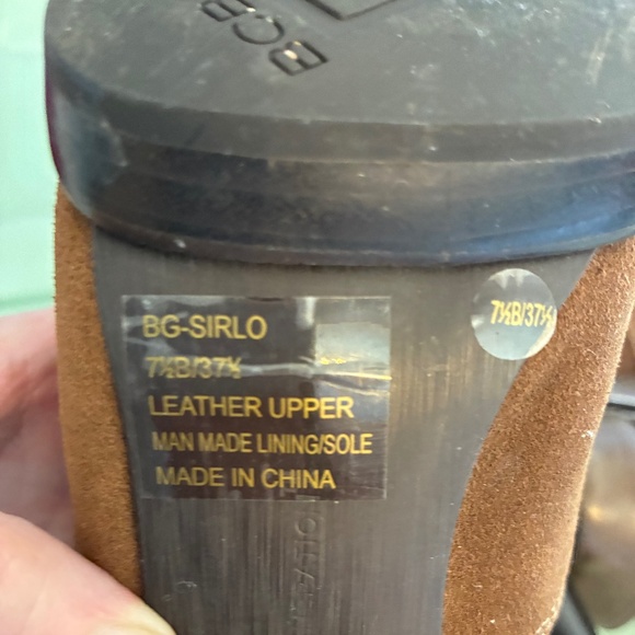 New BCBG Taupe brown tan Suede Slouch mid  HighHeeled Boots Y2K style 7.5 - Picture 5 of 16